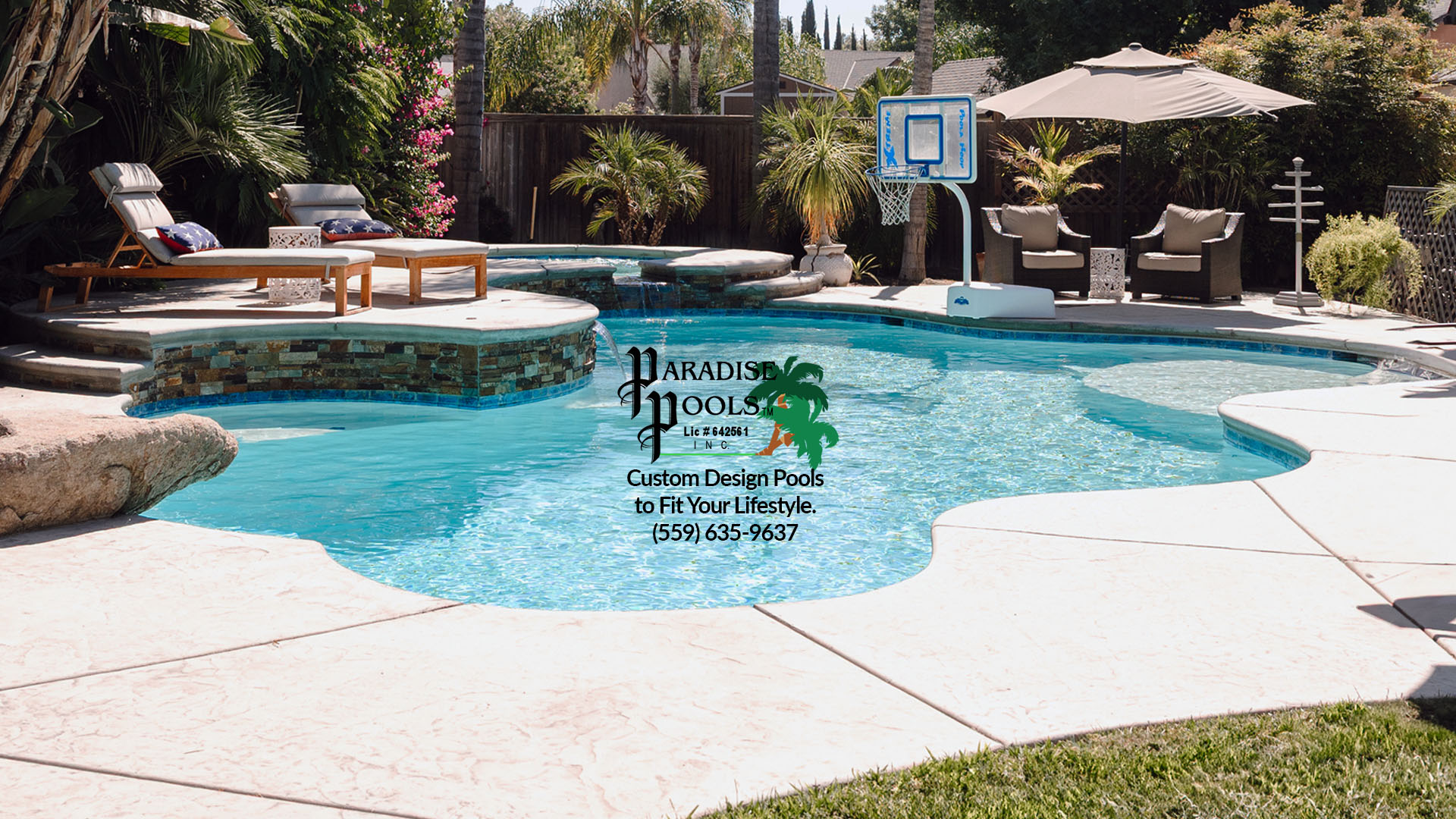 Recent additions to our Gallery including this Pool with Tanning Ledges and Water Accents